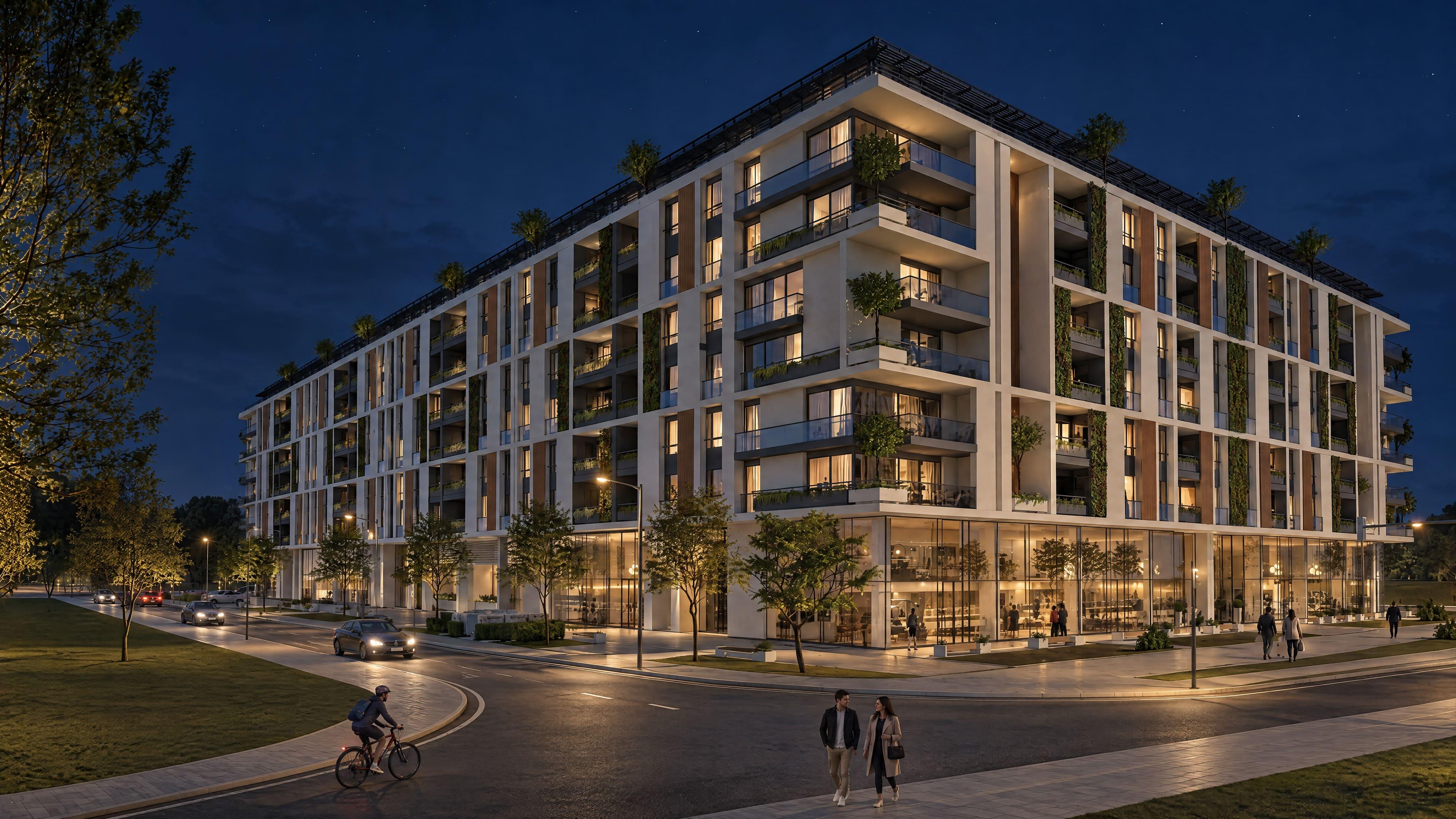 Adresa Residences - pogled na kompleks i Dunav